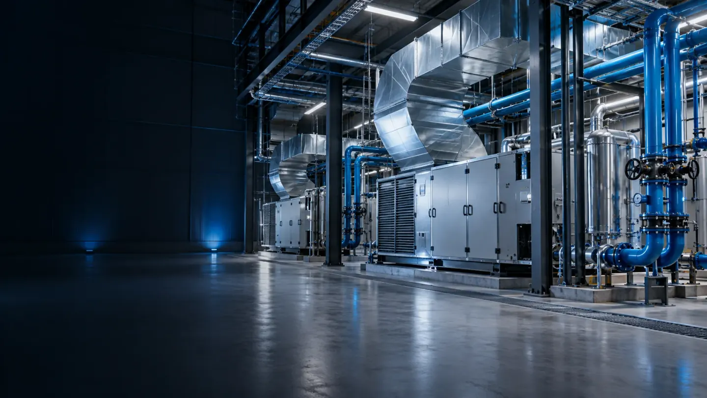 AI-generated illustration of commercial HVAC equipment